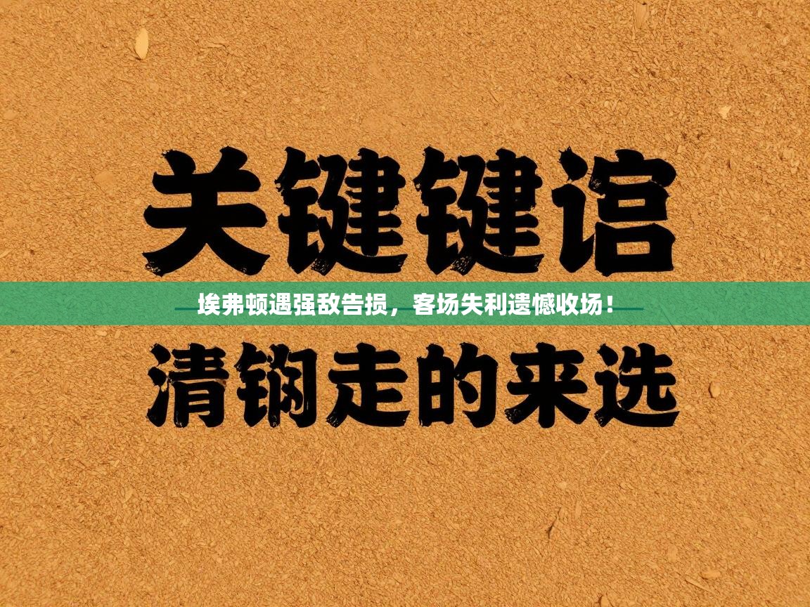 埃弗顿遇强敌告损,客场失利遗憾收场! 第1张